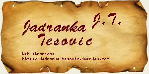 Jadranka Tešović vizit kartica